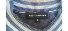 Pull coton bleu gris neuf jamais porté Best Mountain 16 ans
