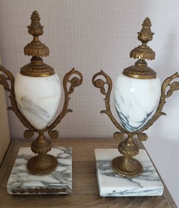 Cassolettes marbre et bronze