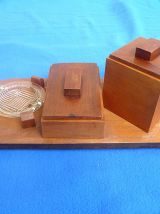 service de fumeur en bois , vintage