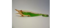 Crocodile alligator en verre de Murano orange et vert