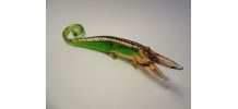 Crocodile alligator en verre de Murano orange et vert