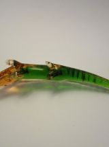 Crocodile alligator en verre de Murano orange et vert