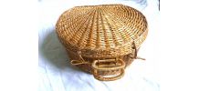 valisette  demi lune, panier enrotin , vintage