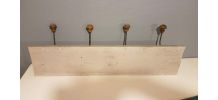 porte-manteaux et chapeaux 4 patères métal et bois courbé 