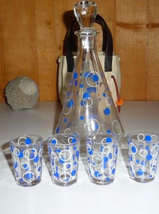 Service à liqueur 1 carafe avec bouchon + 4 verres