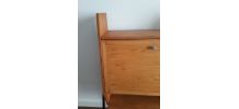 Secrétaire vintage 60 metal et bois blond