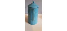 cafetière émaillée bleu clair vintage