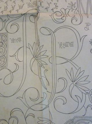 ancien patron broderie monogramme 1900