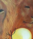 Tableau - Peinture a l'huile originale - Les lions