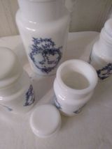  Lot de 5 pots vintage en opaline  des années 