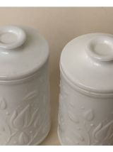 Ensemble de 2 bocaux en verre opale 