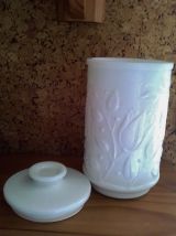 Ensemble de 2 bocaux en verre opale 