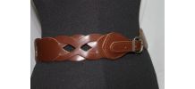 ceinture fantaisie en cuir marron vintage