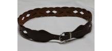 ceinture fantaisie en cuir marron vintage