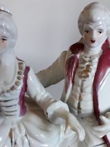 Ancien couple de marquis et marquise en porcelaine