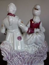 Ancien couple de marquis et marquise en porcelaine