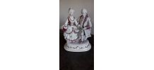 Ancien couple de marquis et marquise en porcelaine