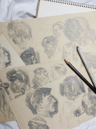 croquis portraits crayon à papier