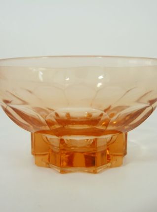 Lot de 6 coupelles anciennes en verre pressé rose