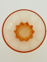 Lot de 6 coupelles anciennes en verre pressé rose