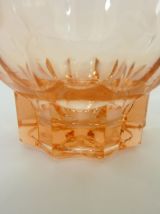 Lot de 6 verres anciens, verre pressé rose, apéritif digesti