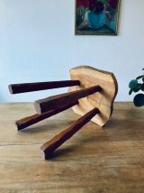Tabouret ancien en bois brut