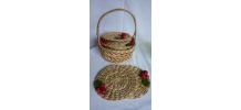 panier tressé + 8 sets