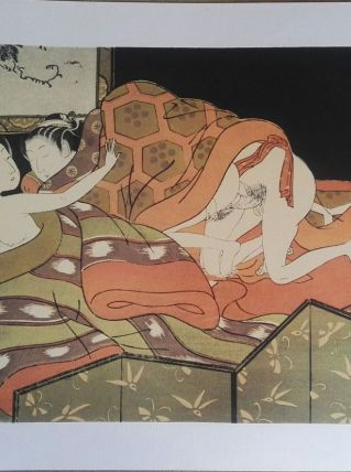 Gravure érotique, papier vergé de Hollande Van Gelder Zonen