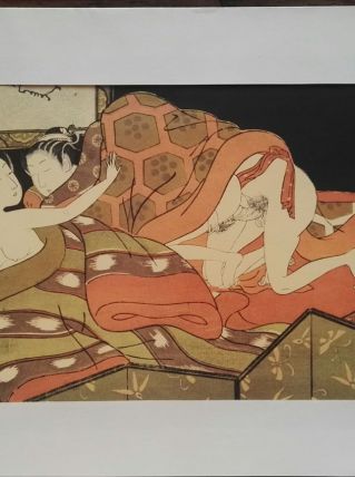 Gravure érotique, papier vergé de Hollande Van Gelder Zonen
