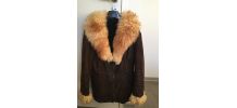 Veste en daim et col en agneau années 60