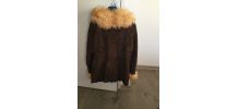 Veste en daim et col en agneau années 60