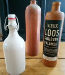 Lot de 3 bouteilles en grès 