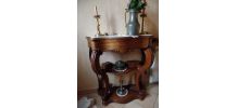 CONSOLE ACAJOU AVEC MARBRE BLANC STYLE EMPIRE