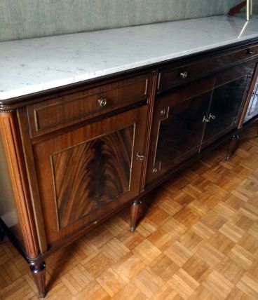 Buffet enfilade vintage avec marbre