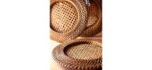 Set de dessous d'assiettes en rotin. (2 paires)