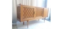 ENFILADE BOIS ET ROTIN  " VINTAGE 50 " 