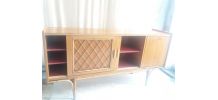 ENFILADE BOIS ET ROTIN  " VINTAGE 50 " 