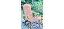 Chaise longue en osier et rotin année 30
