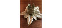 Applique fleur vintage en métal doré