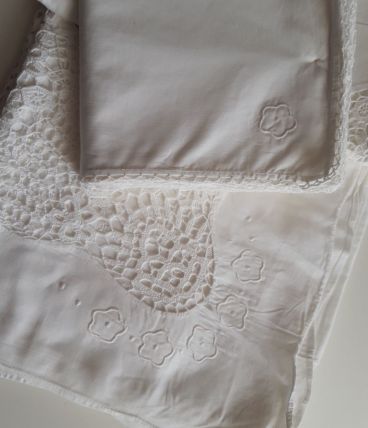 Nappe Pur Coton Et Dentelle De Burano Faite Main