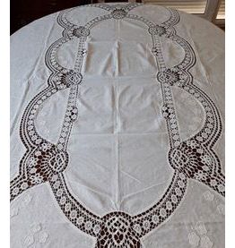 Nappe Pur Coton Et Dentelle De Burano Faite Main