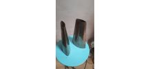 vases metal argente peau de reptile 1970 