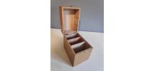 boite en bois verni classeur de fiches 