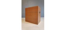 boite en bois verni classeur de fiches 