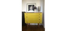 Commode vintage jaune années 50 / 60