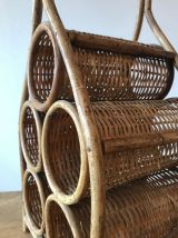 Porte bouteille en rotin et osier