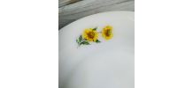 Plat de service, plat creux vintage Arcopal modèle tournesol