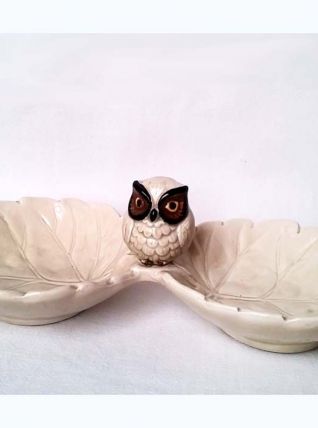 plat serviteur hibou d' OMC Otagiri Japon