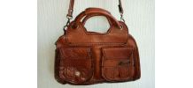 Sac vintage cuir authentique couture impeccable 
