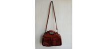 Sac vintage cuir authentique couture impeccable 